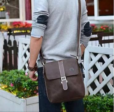 Классическая сумка, Материал: Натуральная кожа, Регулируемый ремень, Мужские, Новый