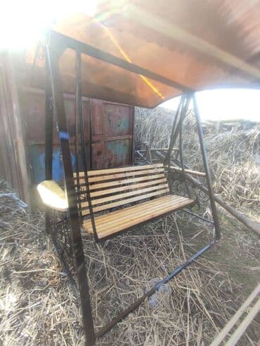 бу качели садовые: Бакча селкинчеги Металл, Жөлөнгүчү менен, Чатыры менен — 20