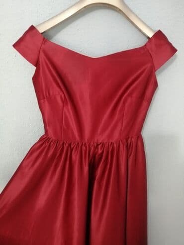 бордовое платье с кружевом: Вечернее платье, Пышное, Длинная модель, Атлас, Без рукавов, S — 6