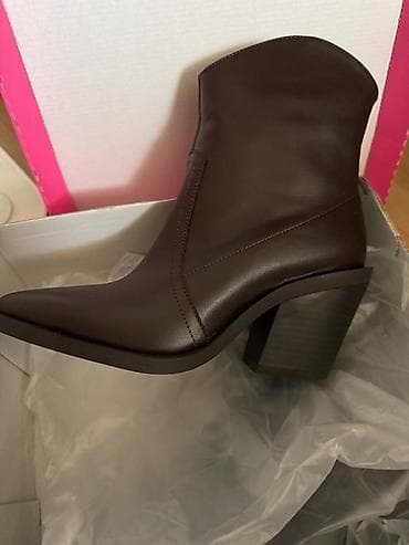 Сабо: Женские ботильоны 38 размера, цвета тёмный шоколад в стиле western — 2