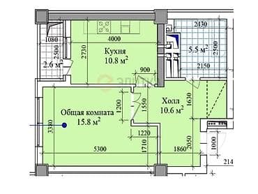 45: 1 комната, 45 м², Технопарк Элитка, 12 этаж, ПСО (под самоотделку) — 8