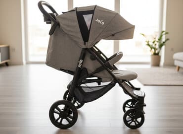 детские зимние комбинезоны с мехом: Коляска, цвет - Серебристый, Б/у — 1