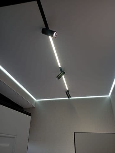 трековые светильник: Натяжной потолок Матовое Бесплатный замер, Монтаж, Демонтаж — 19