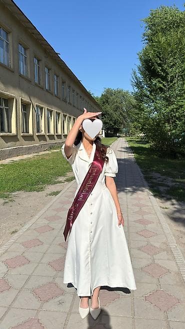 smart: Белое платье миди/макси в стиле «рубашка». - Цвет: молочный/айвори — 1