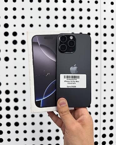 эпл воч 10: IPhone 16 Pro Max, Б/у, 512 ГБ, Black Titanium, Защитное стекло, Чехол, Коробка, В рассрочку, 92 % — 1