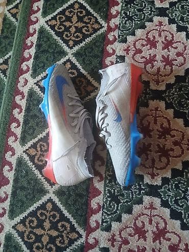 Футбольные бутсы Nike Mercurial (серый/голубой/красный) размер 42 -