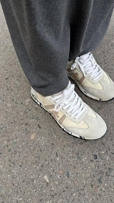 Босоножки, сандалии, шлепанцы: Кроссовки Premiata (линейка White Air), бежево-молочный цвет. - Верх — 3