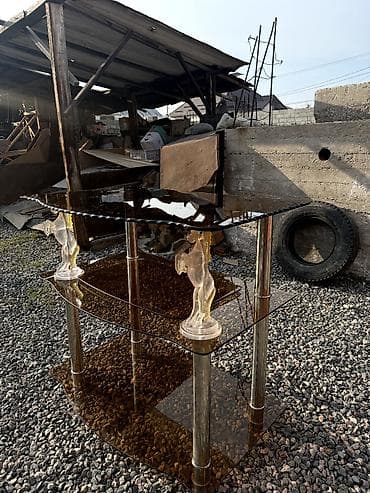 Тумбы и подставки для обуви: Тумба и подставка для телевизора, Напольная, Стекло, цвет - Коричневый — 2