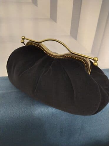купить мужской клатч из натуральной кожи ручной работы: Продаю бархатный редикюль сумочку, новая, черного цвета размер 30×15 — 4