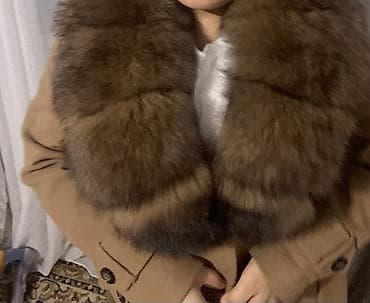 лабутены бишкек: Стильное женское пальто-халат цвета капучино с объёмным меховым — 3