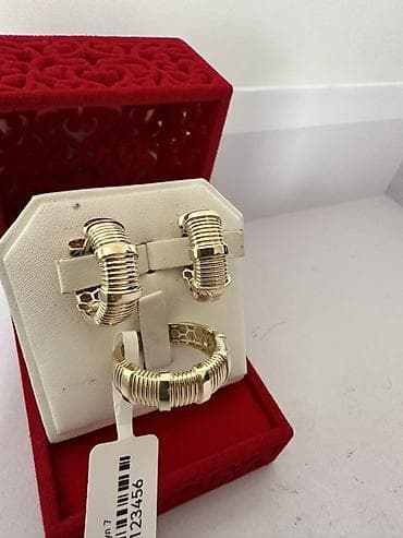 Женская обувь: Набор украшений, Проба 585, Новый, Цвет металла: Желтый, Парный набор — 10