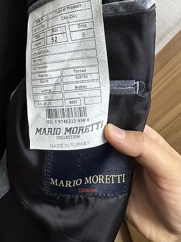 мужские куртки б у: Классический мужской пиджак Mario Moretti Collection - Цвет: черный - — 2