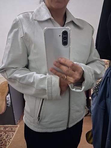 мужской кожаный куртка: Кожаная куртка, Классическая модель, Натуральная кожа, Приталенная модель, L — 5