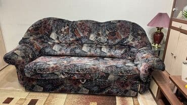 диваны кожаные бу: Раскладной диван, Б/у — 3