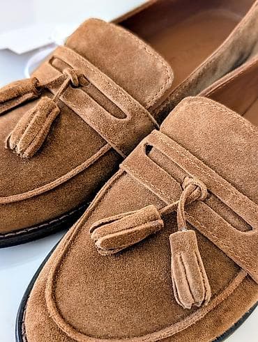 Мокасины и лоферы: Кожаные Замшевые лоферы - Модель: классические кожаные лоферы с — 2