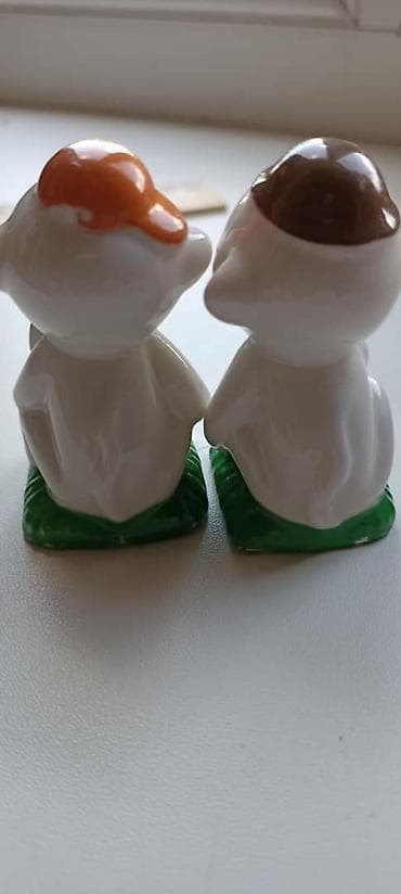 Үй жана бакча: Две винтажные фарфоровые фигуроки "Обезьянок". Высота 6 см — 3