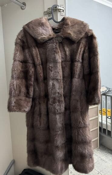 шуба кроликовая: Шуба, Норка, Длинная модель, С капюшоном, S, M — 1