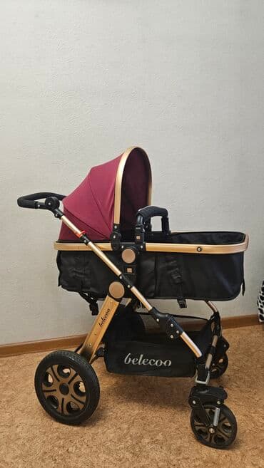 коляска prego: Коляска, цвет - Фиолетовый, Б/у — 2