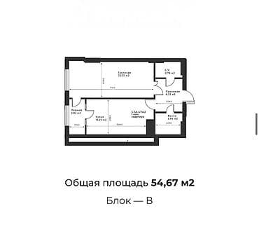 1 комната, 55 м², Политех Элитка, 10 этаж, ПСО (под самоотделку) — 2