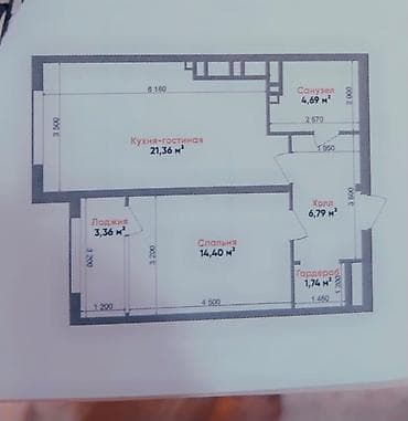 2 комнаты, 52 м², Элитка, 10 этаж, ПСО (под самоотделку)