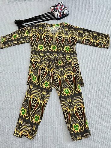 сунот кийим: Традиционный узбекский комплект из ткани “адрас/икат” (женский — 4