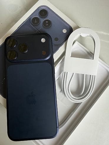 aiphone 15 pro: IPhone 17 Pro Max, Б/у, 256 ГБ, Blue Titanium, Чехол, Кабель, Коробка, 100 % — 1