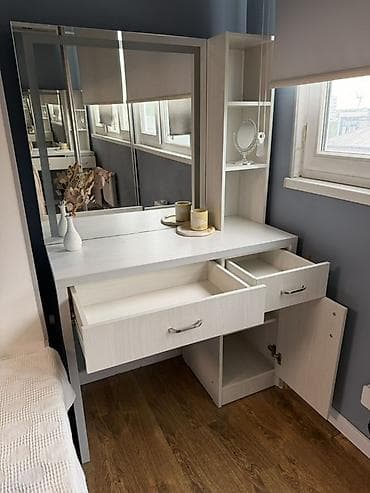 table study: Туалетный столик с большим зеркалом и подсветкой - Цвет: светлый (с — 2