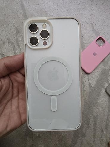 IPhone 12 Pro Max, Б/у, 128 ГБ, Серебристый, Чехол, 92 % — 1