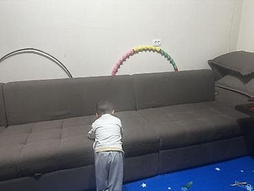 стол уголок: Комплект мягкой мебели, Б/у, Самовывоз, цвет - Серый — 1