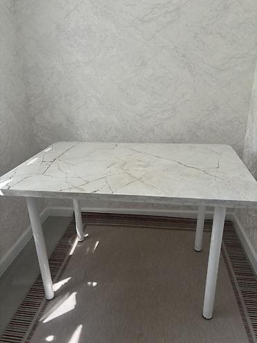 foldable table: Кухонный стол и стул, Б/у, Самовывоз, цвет - Белый — 1