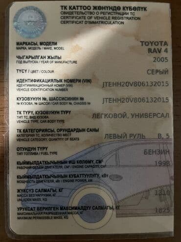 домкрат тойота: Toyota RAV4: 2005 г., 2 л, Автомат, Бензин, Кроссовер — 28