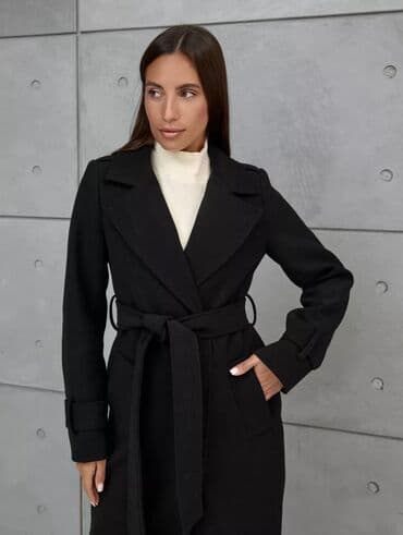 оной модел: Женское пальто черного цвета длины миди Новое!!!Состав 80% шерсть,20% — 7