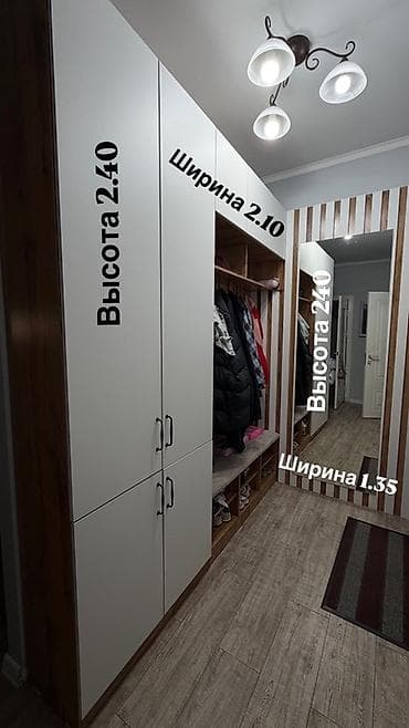 вешалка в прихожую с полкой: Гарнитур для прихожей, Б/у, Шкаф, Зеркало, Вешалка, Дерево, Самовывоз — 1