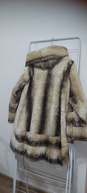 Шуба, По колено, С капюшоном, 6XL