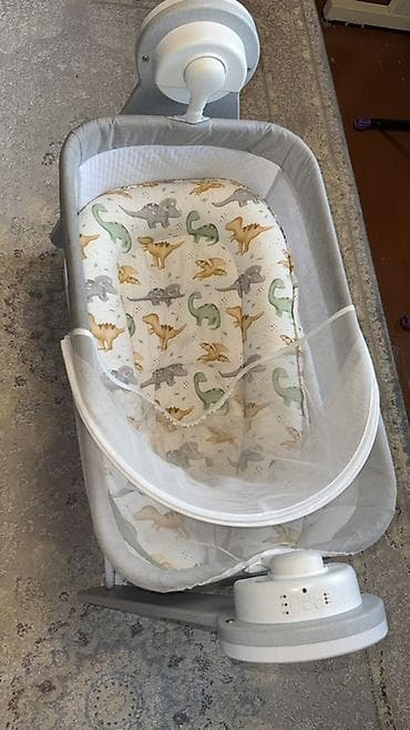 металлические машины: Люлька, Б/у, Колыбель, ДСП, цвет - Серый, Самовывоз — 4