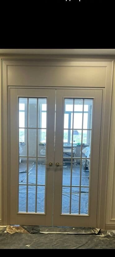 стекло в межкомнатную дверь цена: Межкомнатная дверь со стеклом, МДФ, Двустворчатая, цвет - Белый — 6