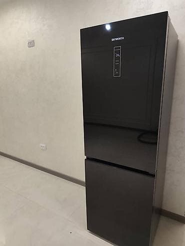 табылга бишкек бытовая техника: Холодильник Skyworth с нижней морозильной камерой, черное стеклянное — 3