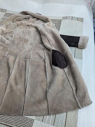 на замочке: Дубленка, Классическая модель, По колено, С капюшоном, 4XL — 6