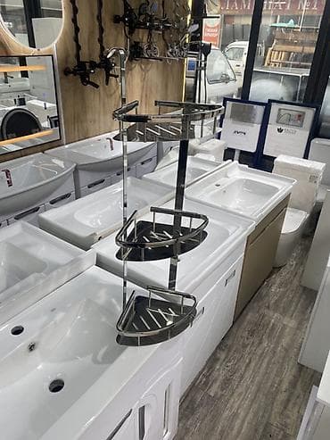 стойка для платков: Угловая телескопическая полка для ванной/душа - Тип: напольная — 2