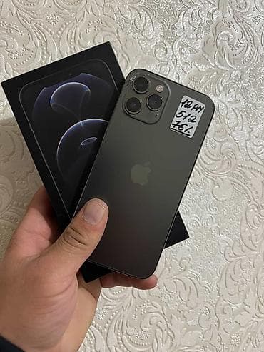 IPhone 12 Pro Max, Б/у, 512 ГБ, Графит, Коробка, 76 %
