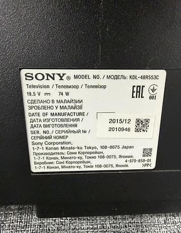 Техника и электроника: Телевизор Sony KDL-48R553C - Sony Bravia Производство Япония, сборка — 2
