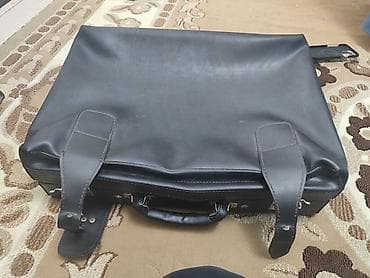 бизнес аксессуар: Портфель/кейc из чёрной кожи/эко-кожи классического формата — 2