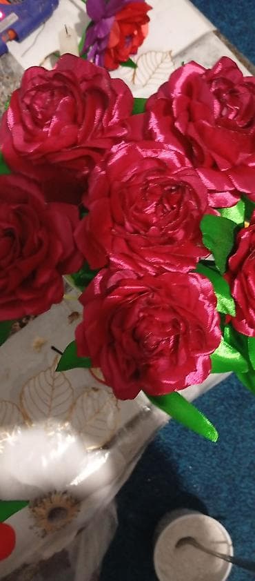 платья мама и дочь: Искусственные цветы в горшочках и букетах (ручная работа) - Материал — 3