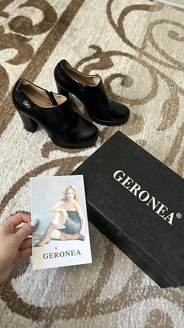 Ботинки и ботильоны: Туфли-ботильоны GERONEA - Модель: черные женские ботильоны на высоком — 1