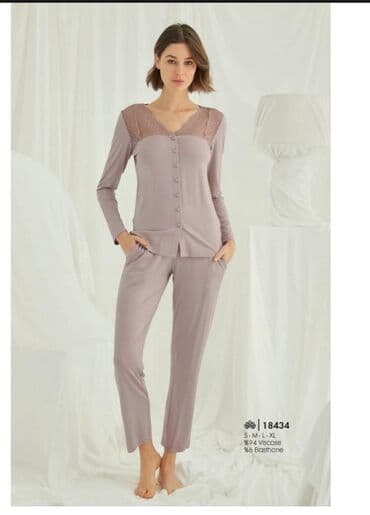 белая ночная сорочка: Ночная сорочка, Бамбук, Длинная модель, 2XL, XS, S — 10