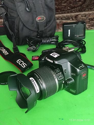 Фото жана видеокамералар: Зеркальная фотокамера Canon EOS 450D с комплектом аксессуаров. Состав — 3