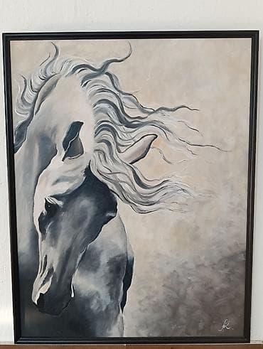 Картина «Лошадь» в раме - Монументальный портрет лошади в динамике