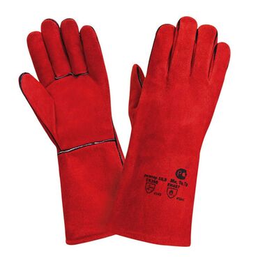 Спилковые краги «Трек» Люкс (красные) Спилковые краги «Трек» Люкс –