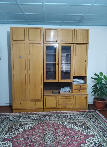 тумбочка подставка для телевизора: Гарнитур для зала, Шкаф, Дерево, цвет - Коричневый — 3