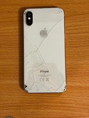iphone x запчасть: IPhone X, Б/у, 64 ГБ, Серебристый, Чехол, 74 % — 1